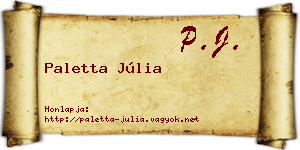 Paletta Júlia névjegykártya