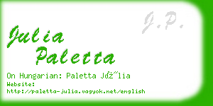 julia paletta business card